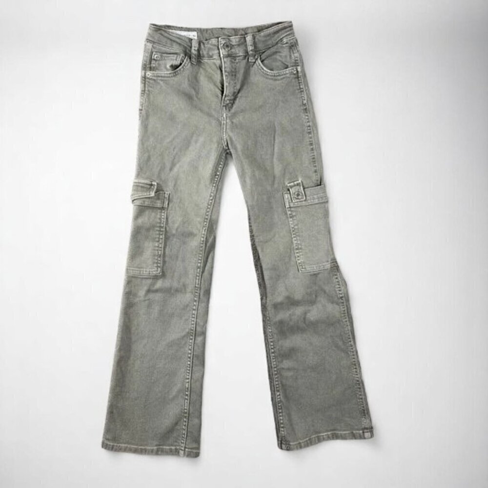 Zara Kids Sage Cargo Pants, Size 11-12 Years, Green, Made in Turkey